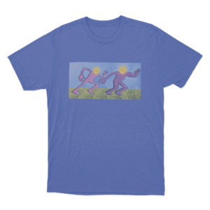 Slushy Noobz Running Abstract Figures Unisex T Shirt Blue